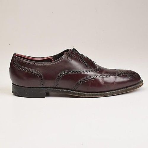 1980s Mens Leather Wingtip Oxford Shoes