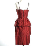1960s Orange Cocktail Dress with Ruffle Skirt