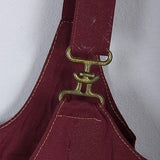 VTG 50s Maroon Jumper Dress Mid Century Overall Shoulder Straps Summer