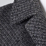 1960s Men's Mod Gray & Black Nubby Tweed Overcoat with Plaid Lining