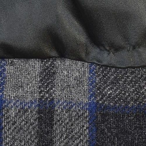 1960s Men's Mod Gray & Black Nubby Tweed Overcoat with Plaid Lining