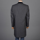 1950s Men's Gray Wool Coat with Velvet Collar