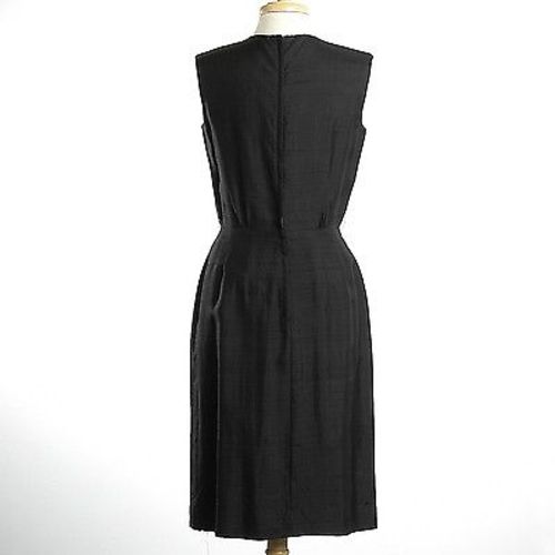 1960s Black Silk Wiggle Dress