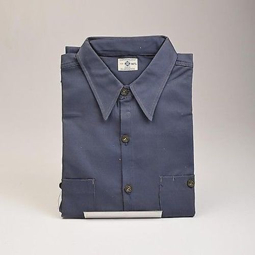 1940s Men's Blue Rock Navy Blue Sanforized Work Wear Shirt