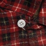 1950s Mens Deadstock Red Plaid Flannel Shirt