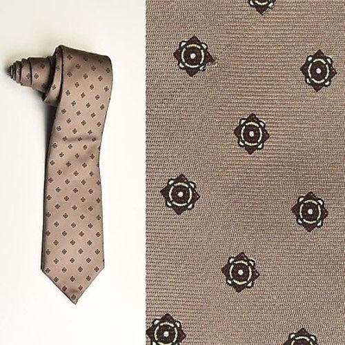 1960s Tan Khaki Silk Classic Business Necktie