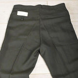 29x28 Deadstock 1960s Men's Green Sharkskin Pants with Leather Trim Pockets