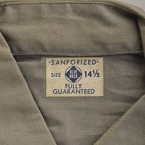 1940s Mens Deadstock Gray Sanforized Work Shirt