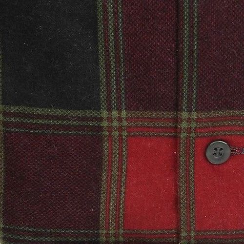 1960s Mens Deadstock Red Flannel Shadow Plaid Shirt