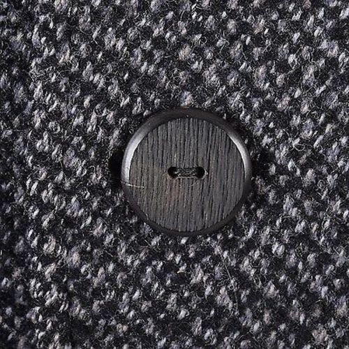 1960s Men's Mod Gray & Black Nubby Tweed Overcoat with Plaid Lining