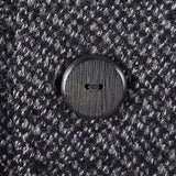 1960s Men's Mod Gray & Black Nubby Tweed Overcoat with Plaid Lining