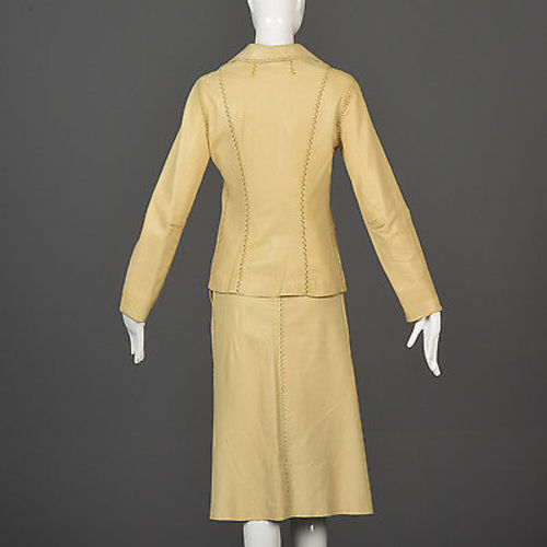1970s North Beach Leather Skirt Suit with a Whipstitch Blazer