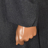 1950s Men's Gray Wool Coat with Velvet Collar