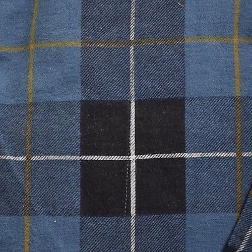 Deadstock 1960s Men's All Cotton Flannel Blue Plaid Robe