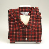 1950s Mens Deadstock Red Plaid Flannel Shirt