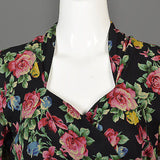 1980s Emanuel Ungaro Parallele Rose Print Silk Cocktail Dress