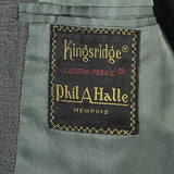 1970s Mens Two Piece Suit in Green Sharkskin