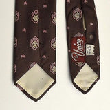1950s Silk Brown Pink Crest Necktie
