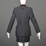 1990s Jean Paul Gaultier Classique Black Mini Skirt Suit with a Tuxedo Style Jacket