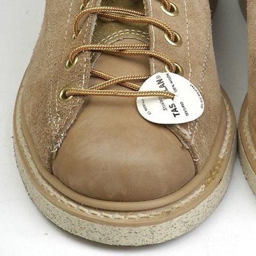 1960s Mens Tan Leather Split Hide Work Boots