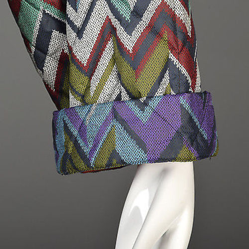 Missoni Colorful Print Oversized Quilted Rain Coat with Hood