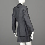 1990s Jean Paul Gaultier Classique Black Mini Skirt Suit with a Tuxedo Style Jacket