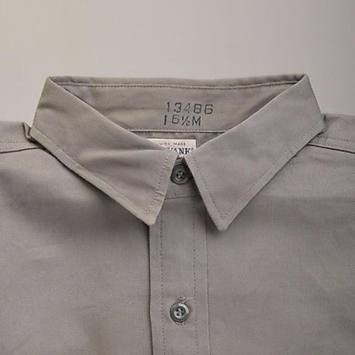 1960s Mens Deadstock Gray Work Shirt