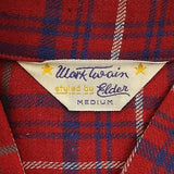 1940s Mens Deadstock Red and Blue Plaid Shirt
