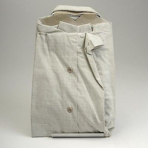 1950s Mens Deadstock Heathered Gray Long Sleeve Shirt