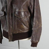 1950s Men's Horsehide Leather Jacket with a zip Front