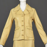 1970s North Beach Leather Skirt Suit with a Whipstitch Blazer