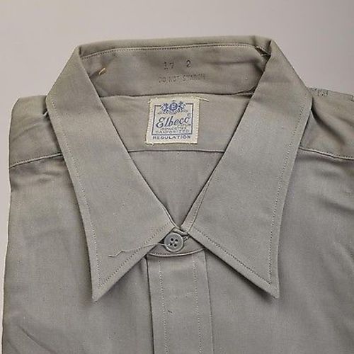 1950s Mens Deadstock Cotton Poplin Work Shirt