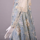 1970s Gunne Sax Long Sleeve Maxi Dress with Faux Corset Laced Bodice