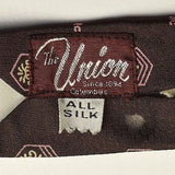 1950s Silk Brown Pink Crest Necktie