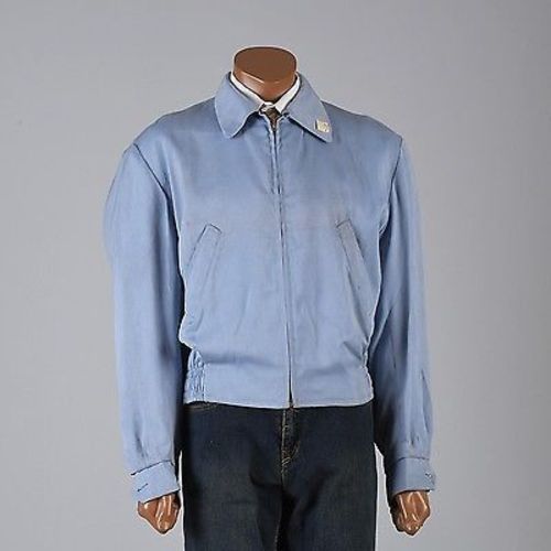 Deadstock 1950s Baby Blue Gabardine Ricky Jacket