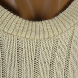 1970s Men's Mod Ribbed Knit Belted Sweater Vest in Cream