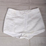 sz34 Deadstock 1960s Men's White Cotton Knit Mini Short Shorts