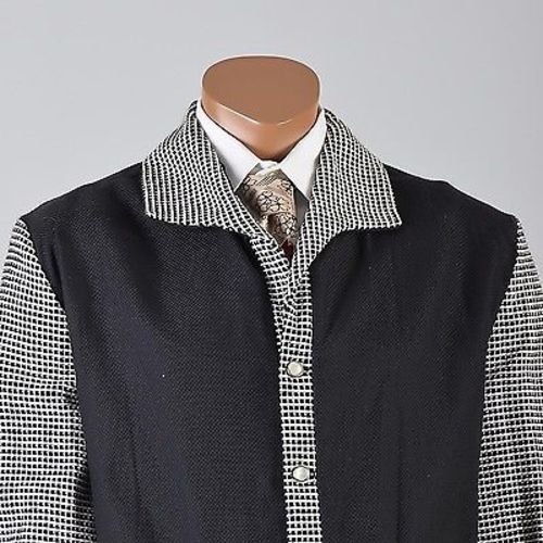 1950s Men's Black & White Two Tone Casual Leisure Jacket