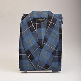 Deadstock 1960s Men's All Cotton Flannel Blue Plaid Robe