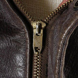 1950s Men's Horsehide Leather Jacket with a zip Front