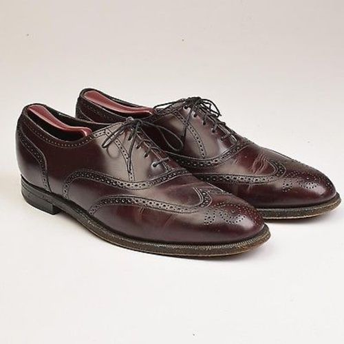 1980s Mens Leather Wingtip Oxford Shoes