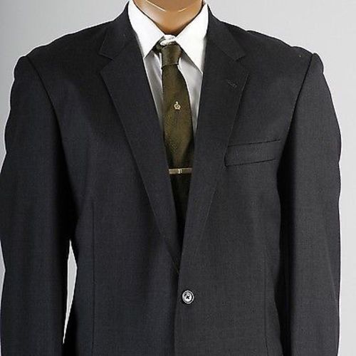 1960s Men's Bespoke Two Piece Winter Suit in  Blue & Gray
