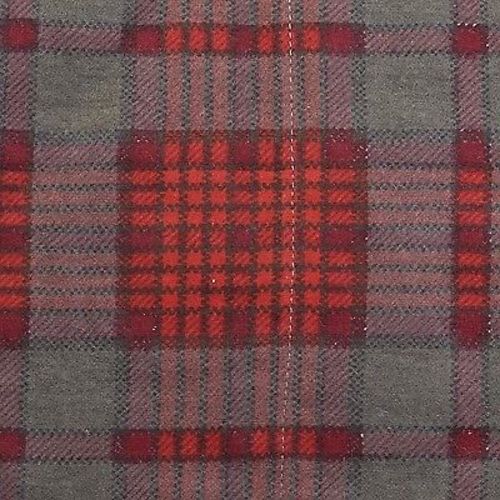 1960s Mens Deadstock Flannel Robe in Red and Gray Plaid