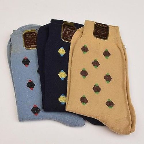 1940s Mens Deadstock Set of Six Pairs of Socks