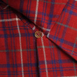 1940s Mens Deadstock Red and Blue Plaid Shirt
