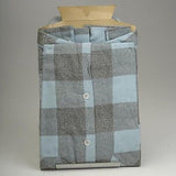 1950s Mens Deadstock Blue and Gray Plaid Flannel Shirt