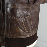 1950s Men's Horsehide Leather Jacket with a zip Front
