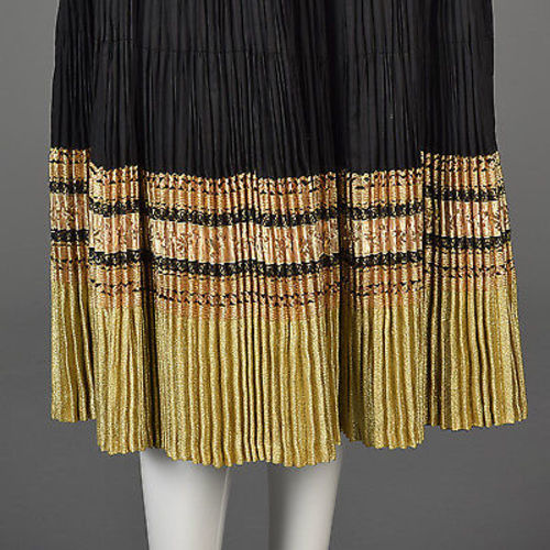 1950s Black & Gold Patio Set with a Pleated Full Circle & Matching Blouse