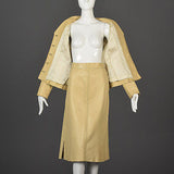1970s North Beach Leather Skirt Suit with a Whipstitch Blazer