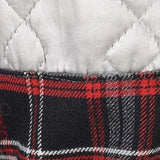 1960s Men's Charcoal Gray Tweed Overcoat Lined in Red Plaid